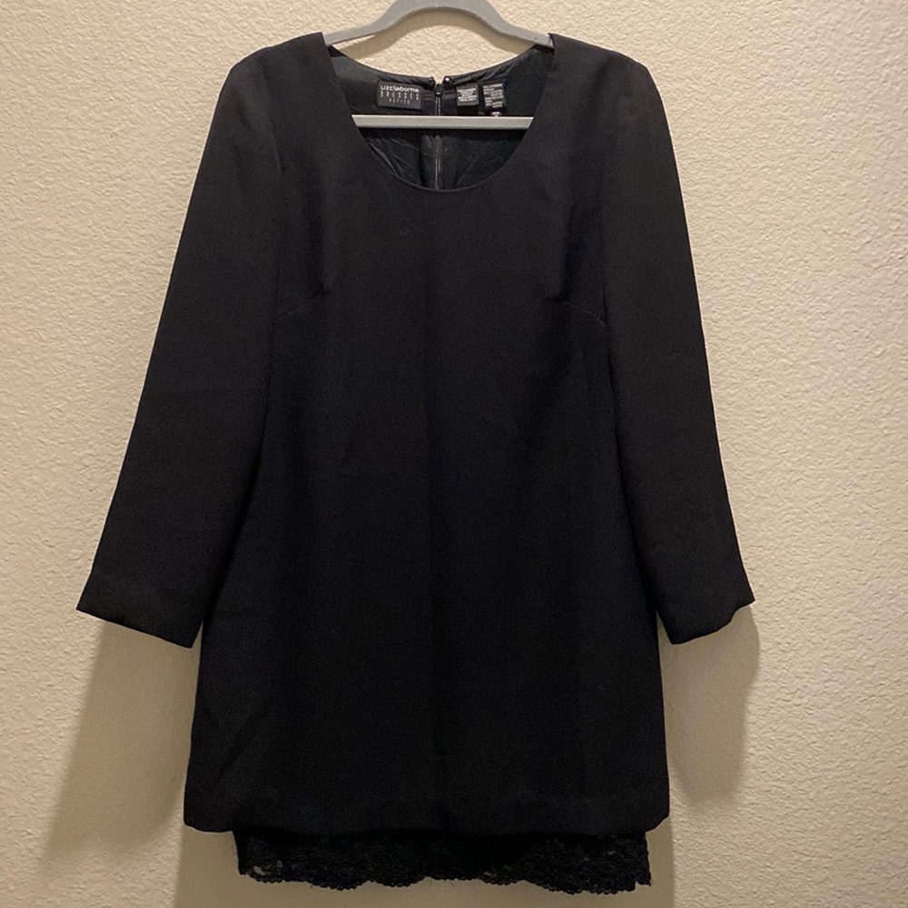 BLACK DRESS W/ LACE BOTTOM